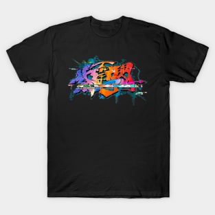 Japanese KANJI Graffiti SHIDENISSEN (Glitch Style) T-Shirt